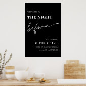 Zwart de nacht voor het repetitief diner Welkom Poster (Keuken)