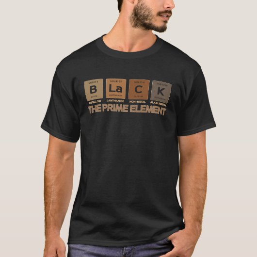 Zwart de periodieke tabel van het eerste element B T-shirt (Voorkant)