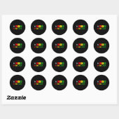 Zwart de zwarte periode van de maand van de geschi ronde sticker (Vel)