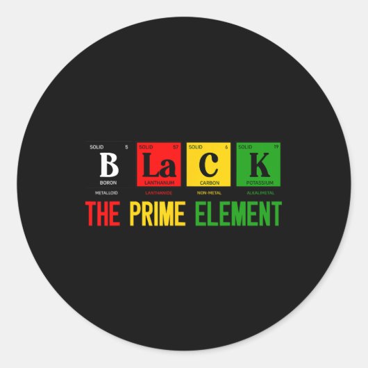 Zwart de zwarte periode van de maand van de geschi ronde sticker (Voorkant)