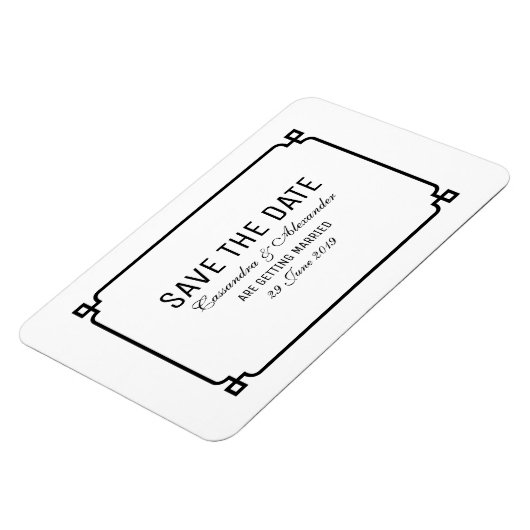 Zwart deco-beeld opslaan Datum Magneet (Linkerzijde)