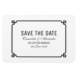 Zwart deco-beeld opslaan Datum Magneet