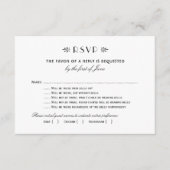 zwart deco-weddenschap met geld RSVP kaartje (Voorkant)