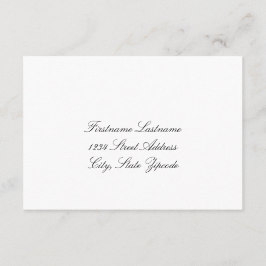 zwart deco-weddenschap met geld RSVP kaartje (Achterkant)