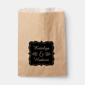  zwart deco Wedding Monogram Bedankzakje (Voorkant)