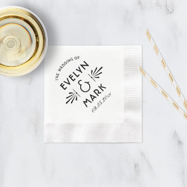  zwart deco Wedding Monogram Servet