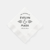  zwart deco Wedding Monogram Servet (Hoek)