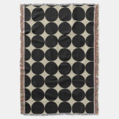 Zwart decoratief cirkelvorm herhalen patroon deken (Voorkant Verticaal)