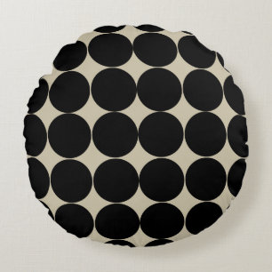 Zwart decoratief cirkelvorm herhalen patroon rond kussen