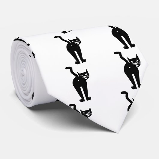 Zwart dekgat stropdas (Opgerold)