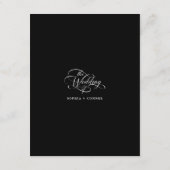 Zwart Delicate Elegant Wedding Details Informatiekaartje (Achterkant)