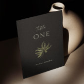 Zwart delicate minimalistische bosvaren bruiloft kaart