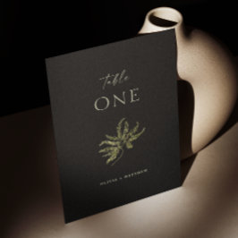 Zwart delicate minimalistische bosvaren bruiloft kaart