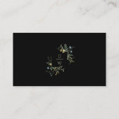 Zwart Delicate Wildflower Moderne Boho Bruiloft RS Informatiekaartje (Achterkant)