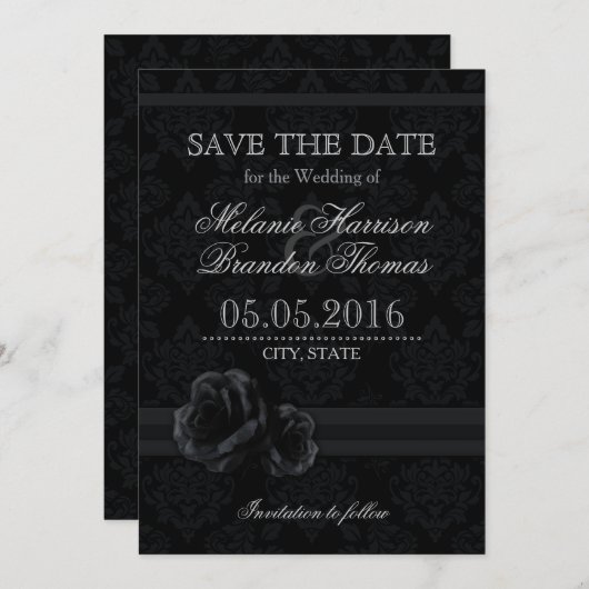 Zwart demasapparaat roos Opslaan Datum kaarten (Voorkant / Achterkant)