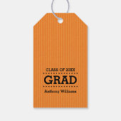 Zwart denim patroon afstudeerfeest dank u cadeaulabel (Achterkant)