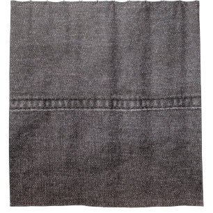 Zwart denimweefsel. Mode, texturen en ondergrond Douchegordijn