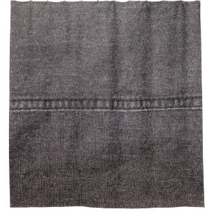 Zwart denimweefsel. Mode, texturen en ondergrond Douchegordijn