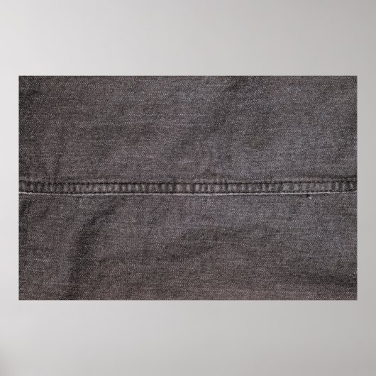 Zwart denimweefsel. Mode, texturen en ondergrond Poster (Voorkant)