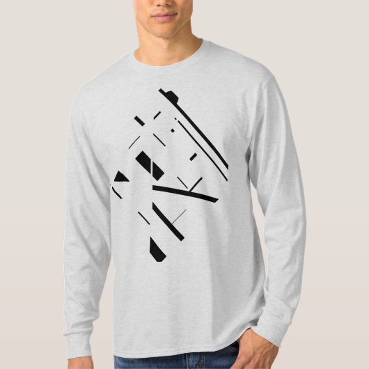 Zwart design en diagonaal abstract ontwerp t-shirt (Voorkant)