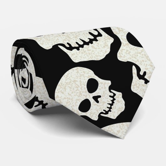 Zwart design stropdas (Opgerold)