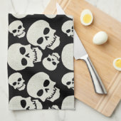 Zwart design theedoek (Quarter Fold)