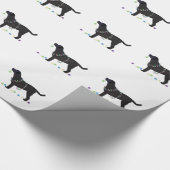 Zwart design voor prettige kerst cadeaupapier (Hoek)