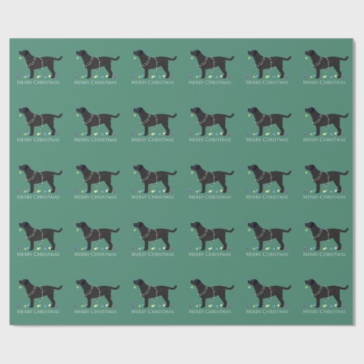 Zwart design voor prettige kerst cadeaupapier (Vlak)