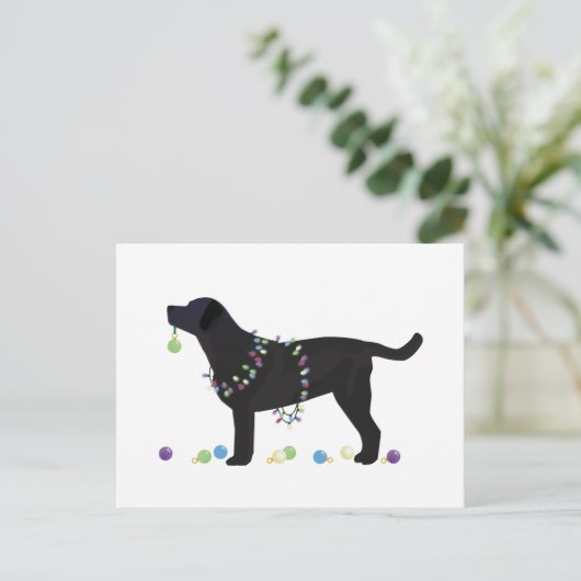 Zwart design voor prettige kerst feestdagenkaart (Staand voorkant)