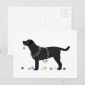 Zwart design voor prettige kerst feestdagenkaart (Voorkant / Achterkant)