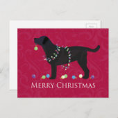 Zwart design voor prettige kerst feestdagenkaart (Voorkant / Achterkant)