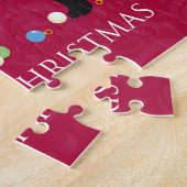 Zwart design voor prettige kerst legpuzzel (Zijkant)