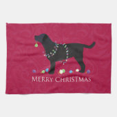 Zwart design voor prettige kerst theedoek (Horizontaal)