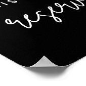 Zwart Deze rij is gereserveerde stoel Poster (Hoek)