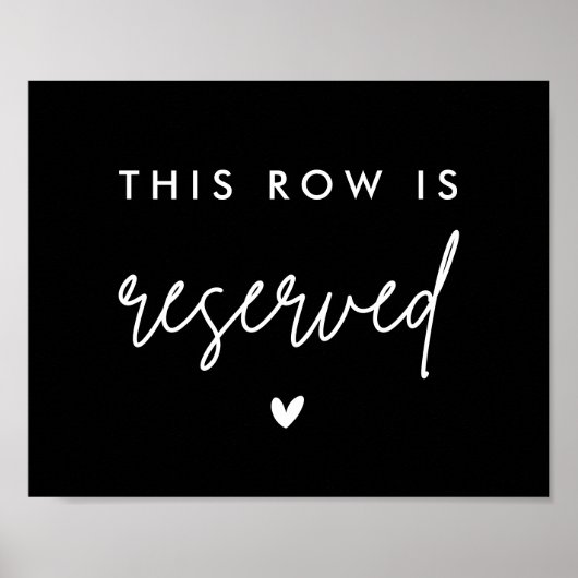 Zwart Deze rij is gereserveerde stoel Poster (Voorkant)