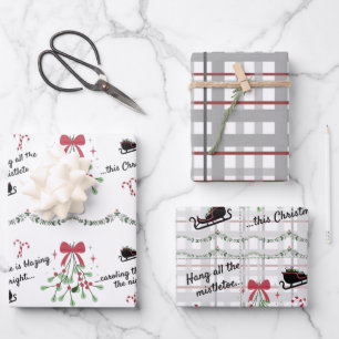 Zwart deze serie kerstsong-opbergpapier inpakpapier vel