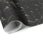 Zwart diagonaal mand geometrisch patroon cadeaupapier (Rol Hoek)