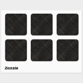 Zwart Diagonaal Mand Weave Geometrisch Patroon Vierkante Sticker (Vel)