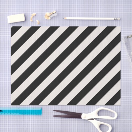 ZWART DIAGONAAL STRIPE STERK GRAFISCHE Weefselpapi Tissuepapier (Craft)