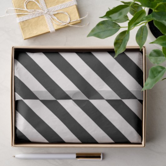 ZWART DIAGONAAL STRIPE STERK GRAFISCHE Weefselpapi Tissuepapier (Geschenk)