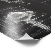 zwart diagram van het ruimtestation foto afdruk (Hoek)