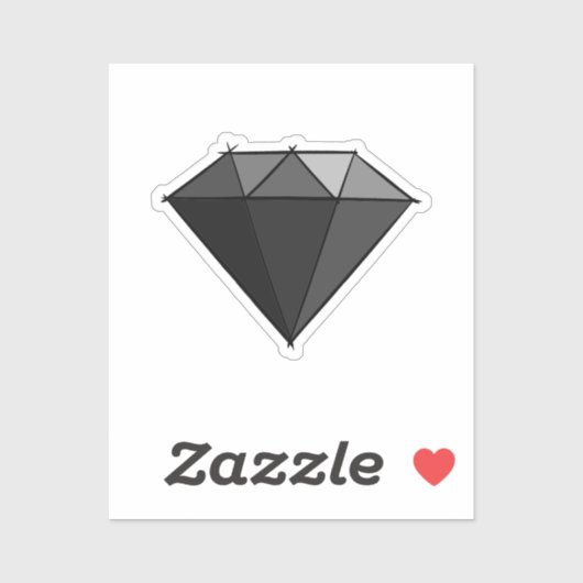 Zwart Diamant Edelsteen Sieraden. Sticker (Vel)