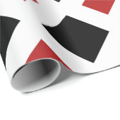 Zwart diamant, witte rand, rood cadeaupapier (Rol Hoek)