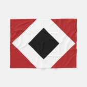 Zwart diamant, witte rand, rood fleece deken (Voorkant (Horizontaal))