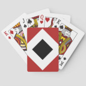 Zwart diamant, witte rand, rood speelkaarten (Achterkant)