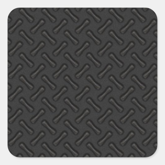 Zwart Diamond Bord Patterned Vierkante Sticker (Voorkant)