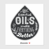 Zwart Die Cut Essential Oil Drop Sticker (Vel)
