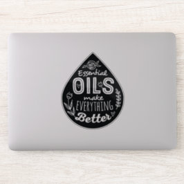 Zwart Die Cut Essential Oil Drop Sticker