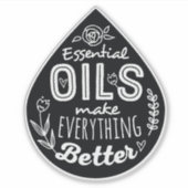 Zwart Die Cut Essential Oil Drop Sticker (Voorkant)