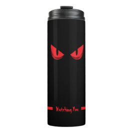 Zwart die je angstaanjagend kijkt met rode ogen thermosbeker